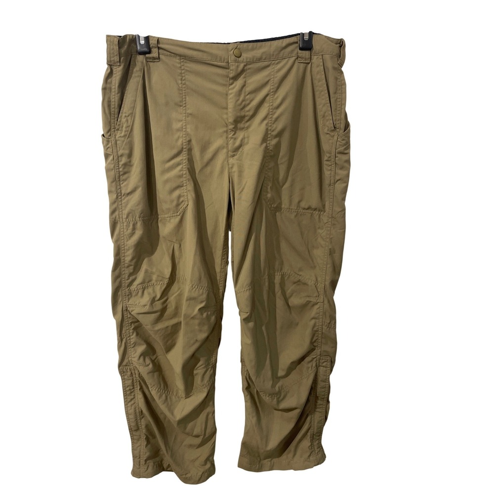 Vtg 90's LL Bean Mens XL Reg Khaki Nylon Hiking Utility Pants‎ Articulated Knee